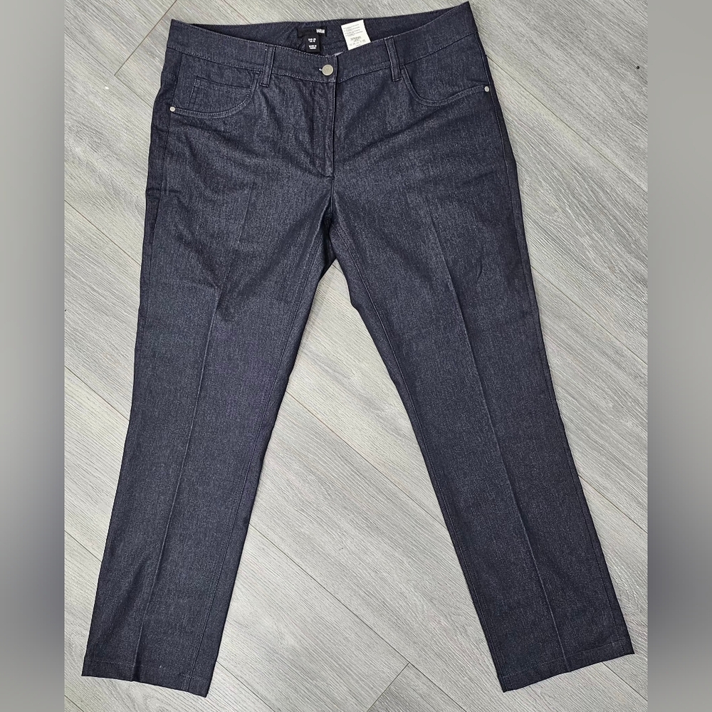 H&M Women’s Size 16 Dark Wash Slim Fit Stretch Denim Pants Trousers